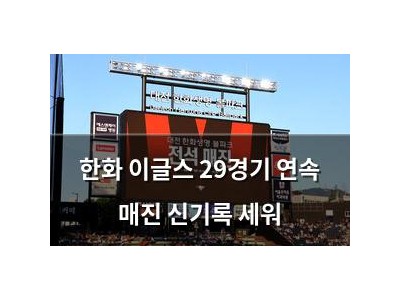 한화 이글스 29경기 연속 매진 신기록 세워