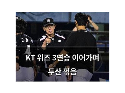 KT 위즈 3연승 이어가며 두산 꺾음