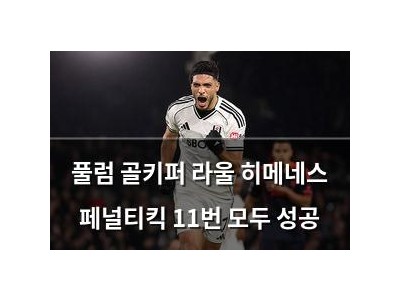 풀럼 골키퍼 라울 히메네스 페널티킥 11번 모두 성공
