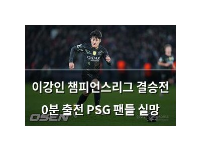 이강인 챔피언스리그 결승전 0분 출전 PSG 팬들 실망
