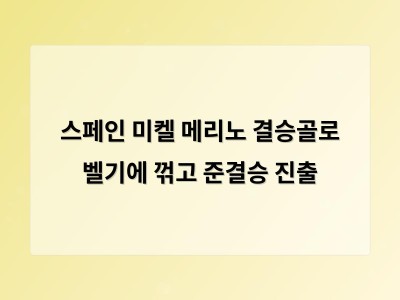 스페인 벨기에 꺾고 월드컵 준결승 진출