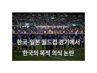 한국-일본 월드컵 경기에서 한국의 목적 의식 논란