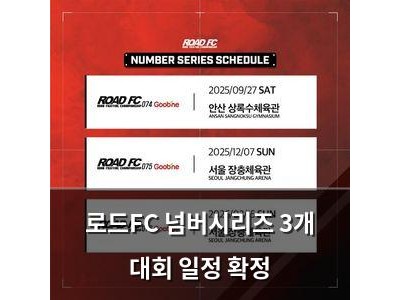 로드FC 넘버시리즈 3개 대회 일정 확정