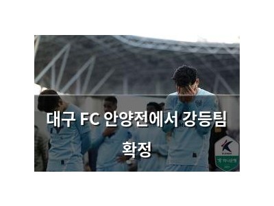 대구 FC 안양전에서 강등팀 확정